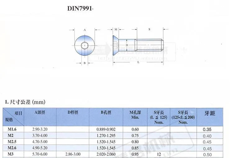 10pcs M3 Aluminum Alloy Flat Screws DIN7991 M3*6/7/8/10/12/14/16/18mm Hex Socket Countersunk head Screws Bolts Anodized Color