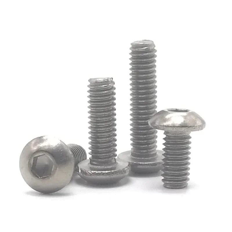 ISO7380 5-20pcs  M2 M2.5 M3 M4 M5 M6 M8 Pure Titanium hexagon socket round / button head screw Ti screws