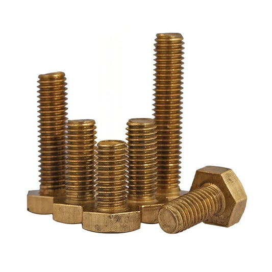 M3 M4 M5 M6 M8 Metric Threaded DIN933 External Hex head  Brass screw Outer  six corner bolts Hexagon bronze  not copper  screws