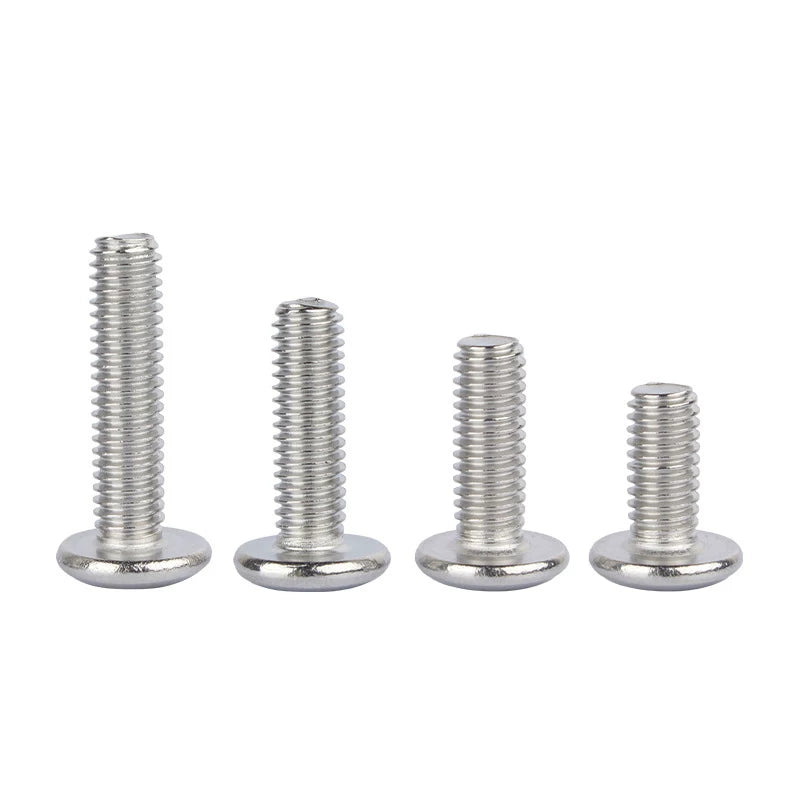 M2-M12 304 Stainless Steel Pair Lock Screw Chamfered Plum Blossom Big Flat Head Furniture Fastener