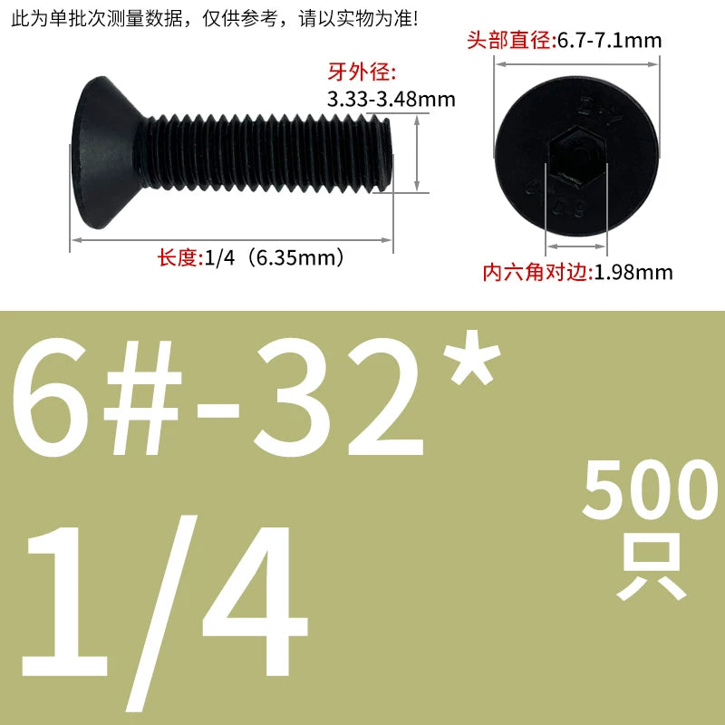 #2 #6 1/2 UNC/UNF/BSW Grade 10.9 Screw Imperial Countersunk Flat Cup Hexagon Precision Screw