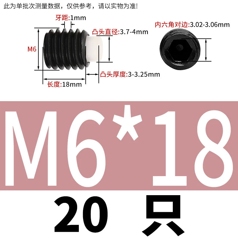12.9 Black POM/Nylon Screw M2-M10 Buffer Plunger Stop Tightening Machine Bolt