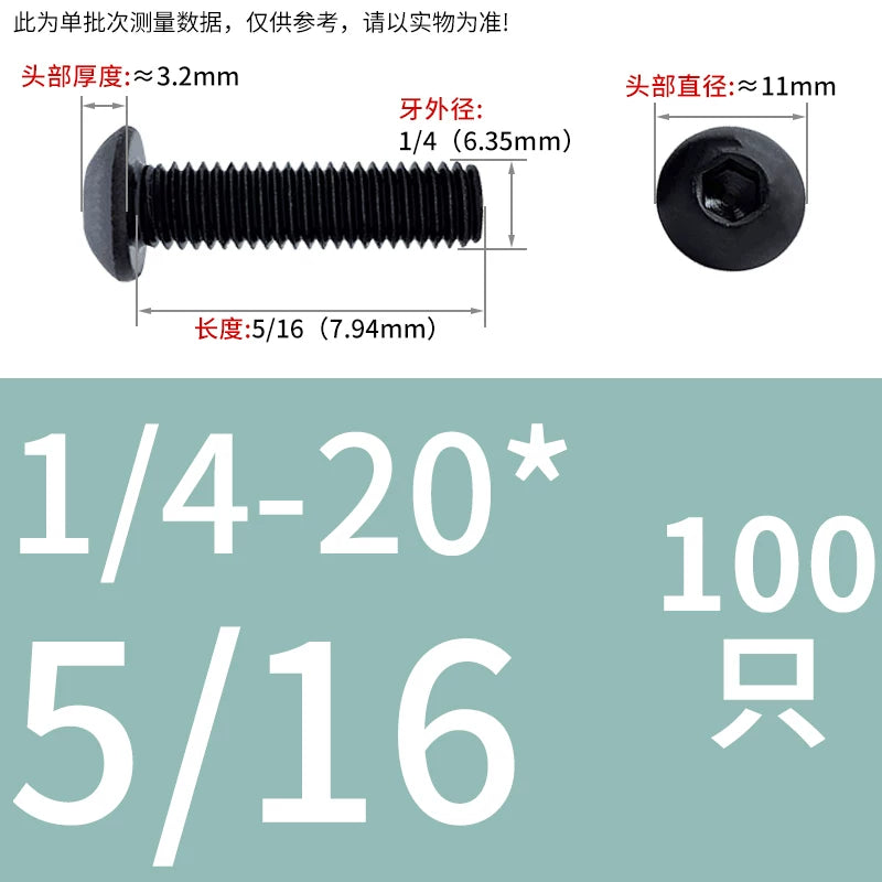 10.9 Grade UNC/UNF/BSW Screw Round Mushroom Cup Head Hex Machine Screw