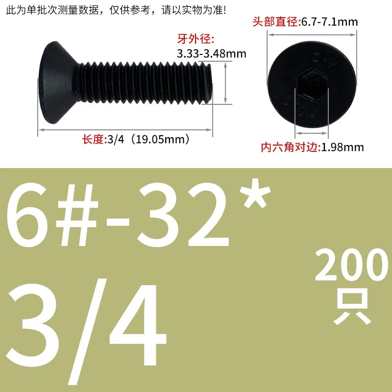 #2 #6 1/2 UNC/UNF/BSW Grade 10.9 Screw Imperial Countersunk Flat Cup Hexagon Precision Screw