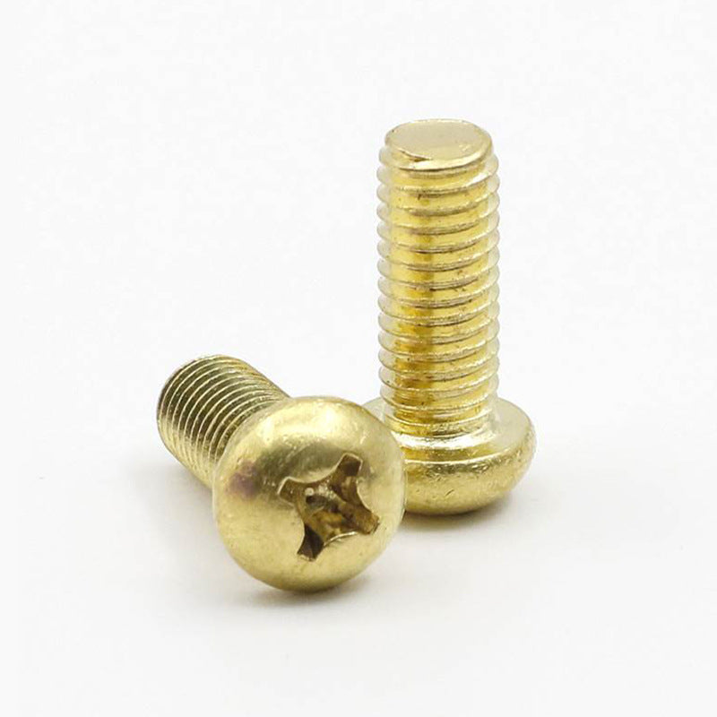 M2M2.5M3M4M5M6M8 Pure Copper Phillips Round Head Screws Phillips Groove Pan Head Screws Machine Thread Copper Screws  for Industrial & Household Use