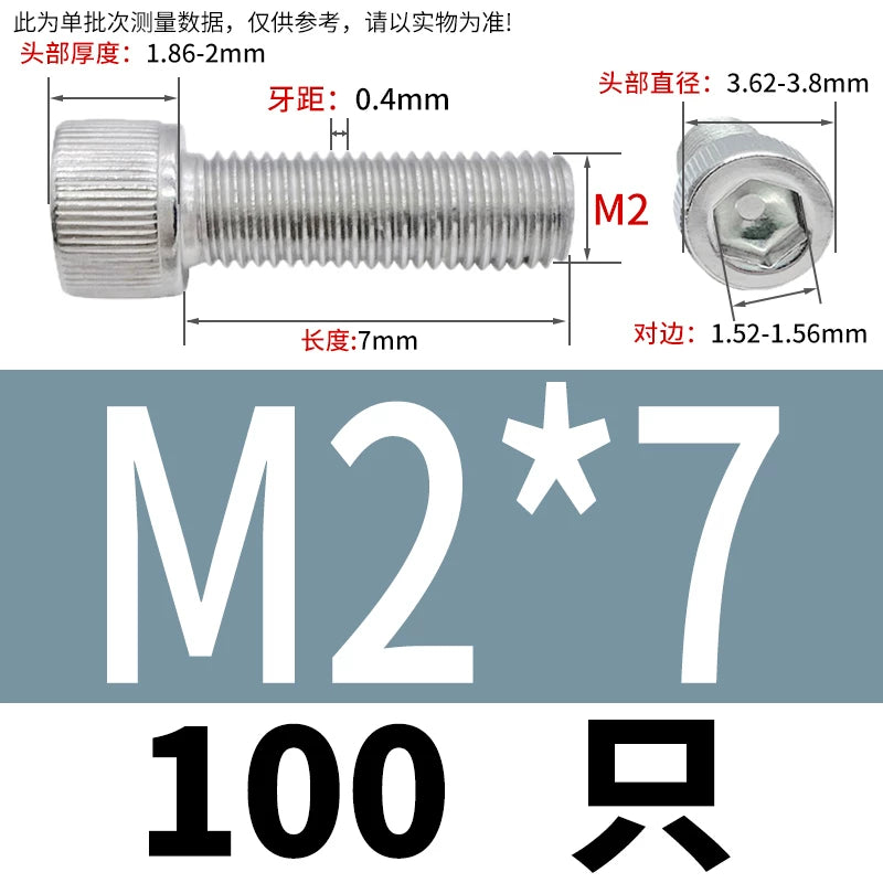 DIN912 M1.4 M2.5 M3.5-M6 304 Stainless Steel Screw Super Long Machine Screw Cup/Cylindrical Head Hexagon