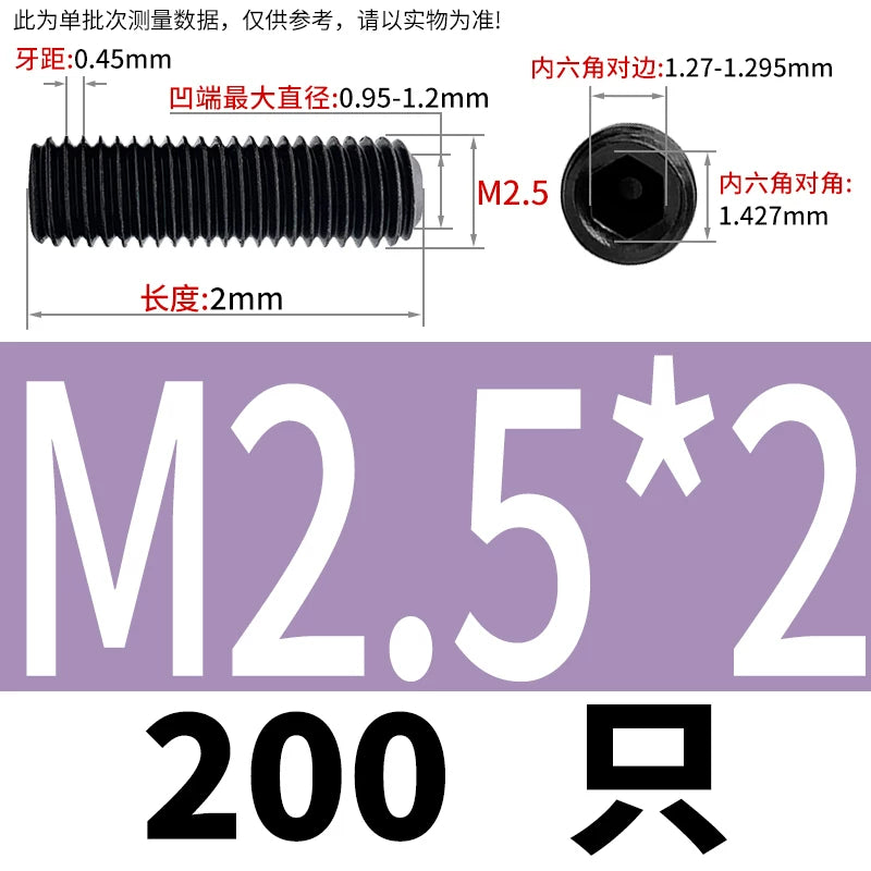 DIN916/GB80 M1.6-M24 Concave End Screw | 12.9 Grade Hex Socket Headless Industrial Set Screw