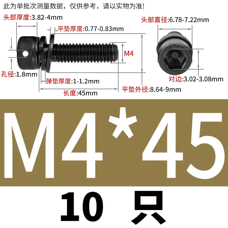 12.9 Grade Hexagonal Three Combination Head Perforated Screw M2-M12 Cup Head Sealed Fastener