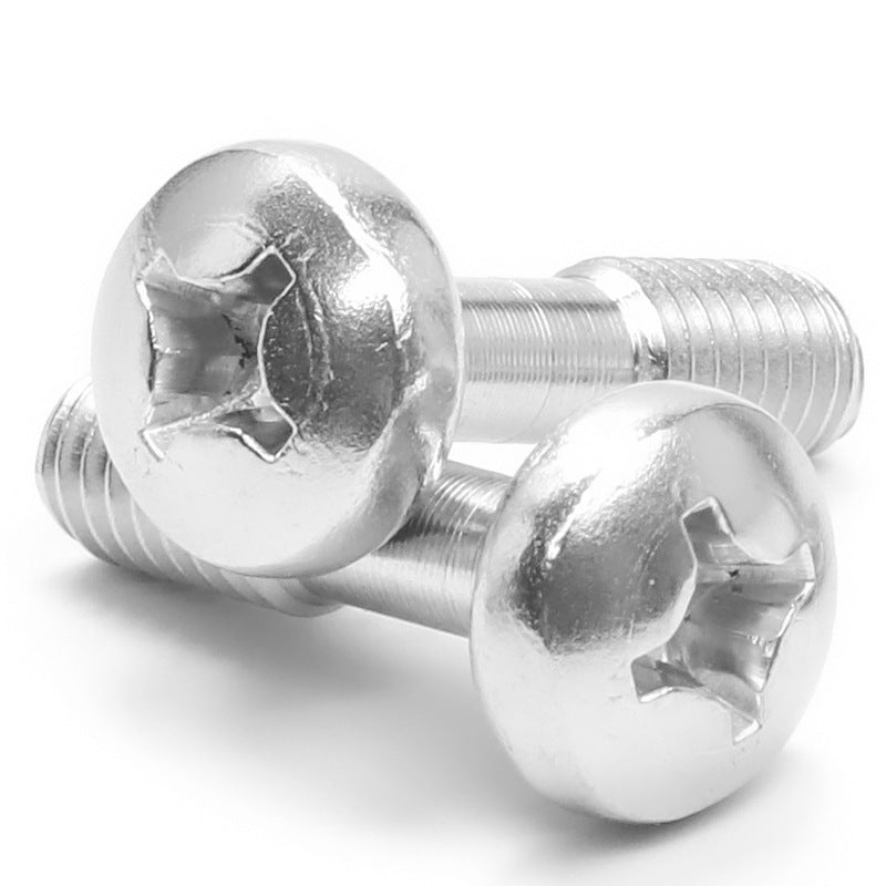 M4/M5/M8 304 stainless steel round head loose screw cross groove anti-loose half tooth pan head machine tooth screw for Industrial & Hardware