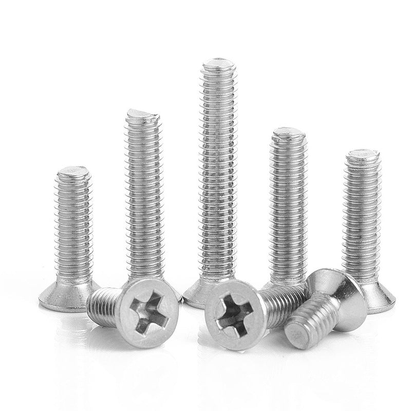 KM Cross Groove Countersunk Head Nickel Plated Hard Screws 6.8 Grade Carbon Steel Cross Flat Head Screws M1 | M2 | M3 | M4