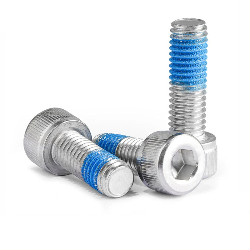 DIN912 Screw M1.4-M24  304 Stainless Steel Cup Head Hex Socket Coated Anti-Loose Bolt
