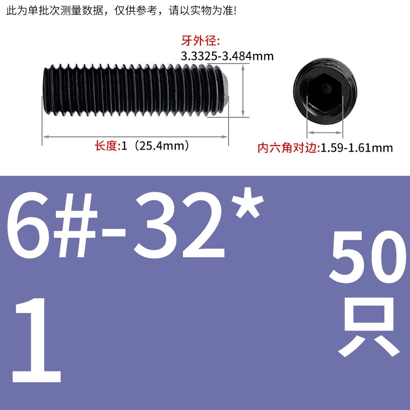 2#-4#-40UNC 6#-32UNC Screw 12.9 Grade Hex Headless Imperial Stop Bolt