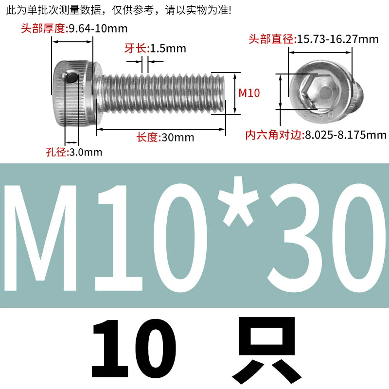 DIN912 Stainless Steel Lead Seal Screw Hex Head Side Hole Anti-Dislodge Fastener