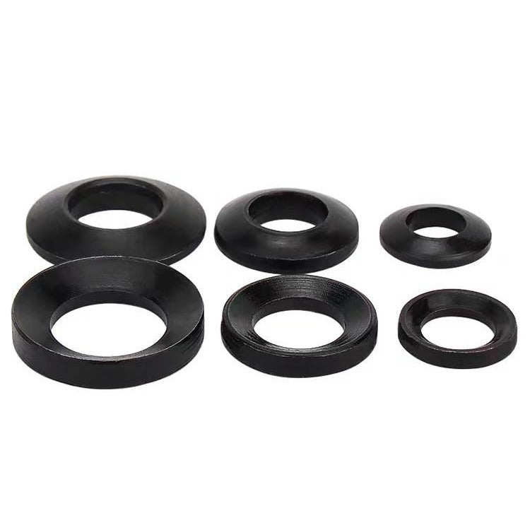 GB849 GB850 M6M8M10 Carbon steel blackened spherical gasket tapered washer concave and convex gasket bowl gasket  for Mechanical Assembly