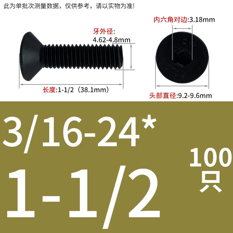 #2 #6 1/2 UNC/UNF/BSW Grade 10.9 Screw Imperial Countersunk Flat Cup Hexagon Precision Screw