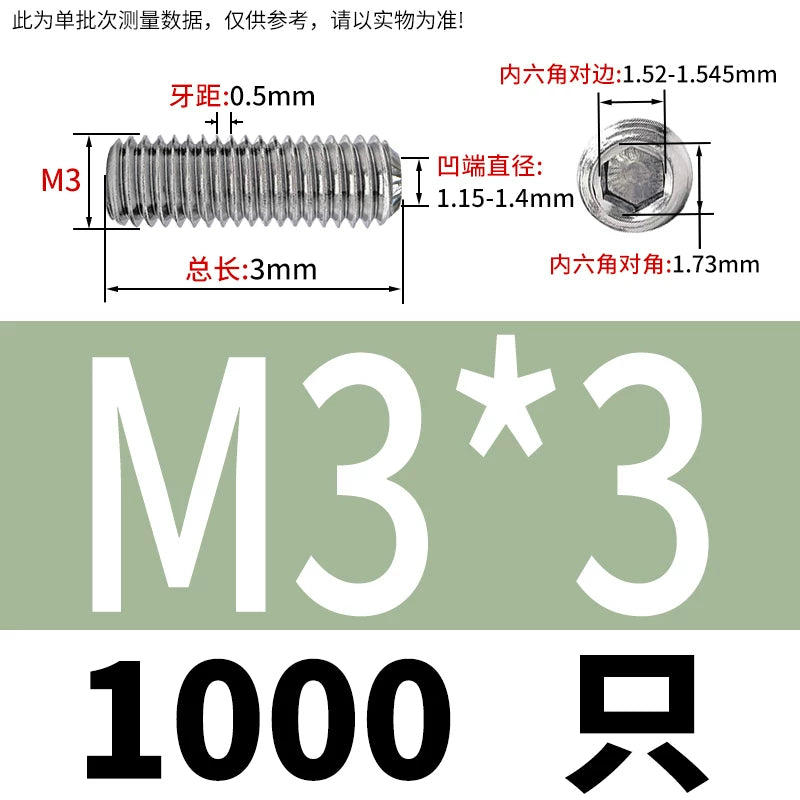 916K Headless Set Screw 304/316L Stainless Steel Hex Socket Knurled Concave End Threaded