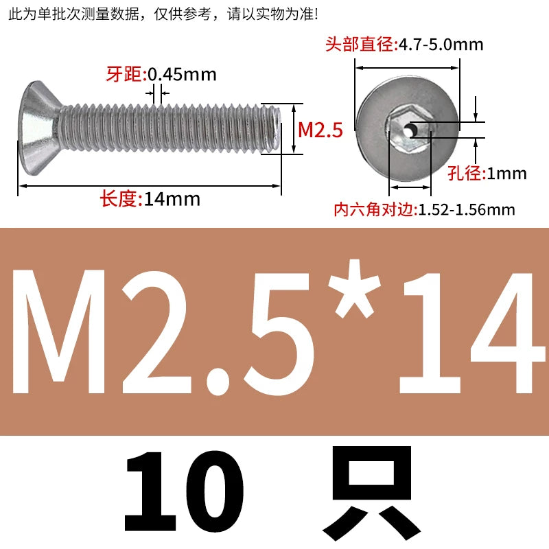 M2-M16 304/316 Stainless Steel Screw Countersunk Hex Hollow Exhaust Vacuum Through-Hole Bolt