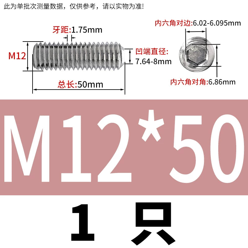 DIN916 M3-M10  316 Stainless Steel Concave End Set Screw Hex Socket Headless Fastener