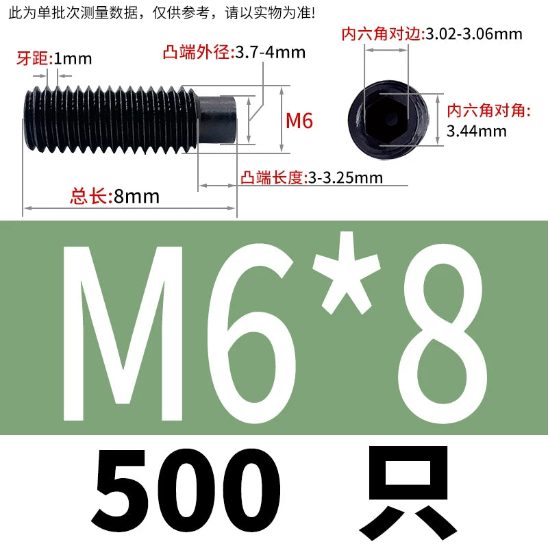 GB79/DIN915 M2.5-M16 Convex End Screw 12.9 Grade Hex Socket Cylindrical Headless Industrial Set Screw