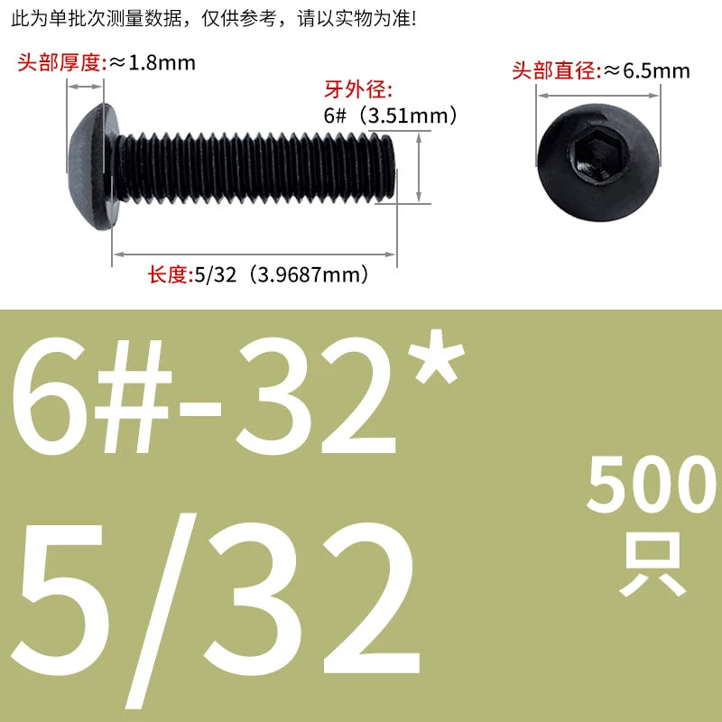10.9 Grade UNC/UNF/BSW Screw Round Mushroom Cup Head Hex Machine Screw
