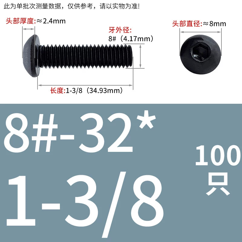 10.9 Grade UNC/UNF/BSW Screw Round Mushroom Cup Head Hex Machine Screw