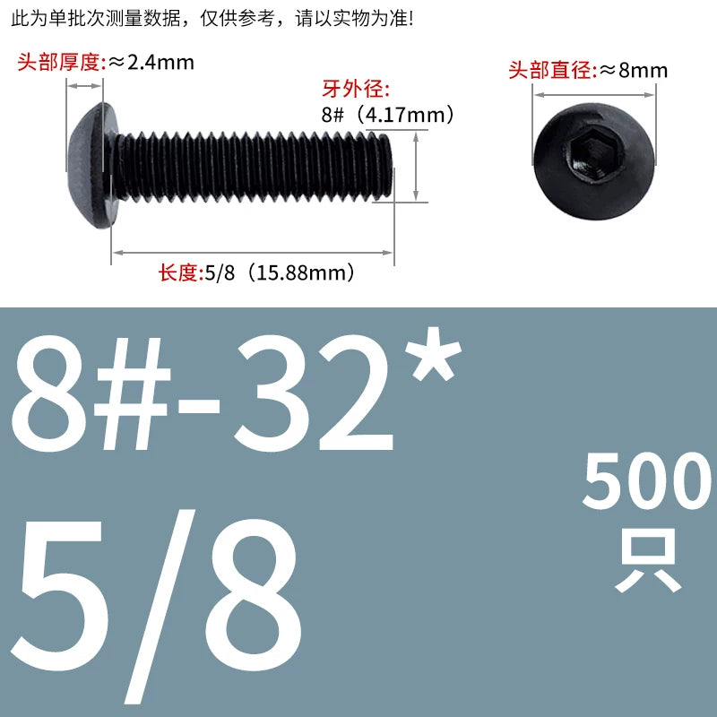 10.9 Grade UNC/UNF/BSW Screw Round Mushroom Cup Head Hex Machine Screw