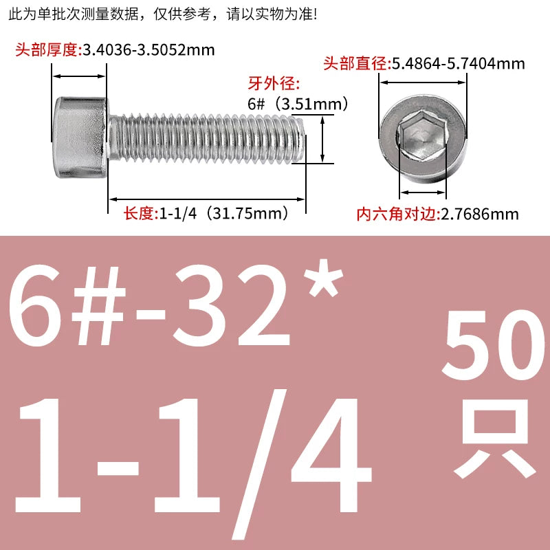 304/316 Stainless Steel UNC Screw  US Imperial Cylindrical Head Cup Head Hex Non-Knurled Machine Bolt