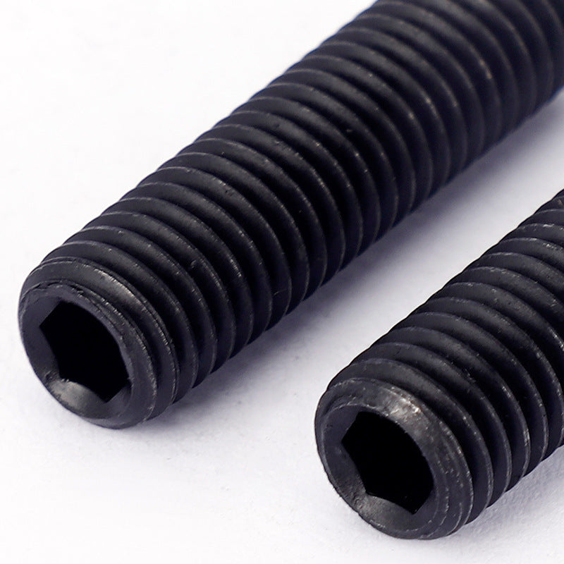 M2/M4/M5/M6 Grade 12.9 fine tooth black concave end inner hexagon machine rice screw fixed stop bolt top wire for Machinery Fixing & Positioning