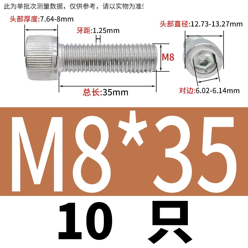 DIN912 M1.6-24  316 Stainless Steel Socket Head Screw Cylindrical Cup Head Knurled Extended Extra Long Machine Screw