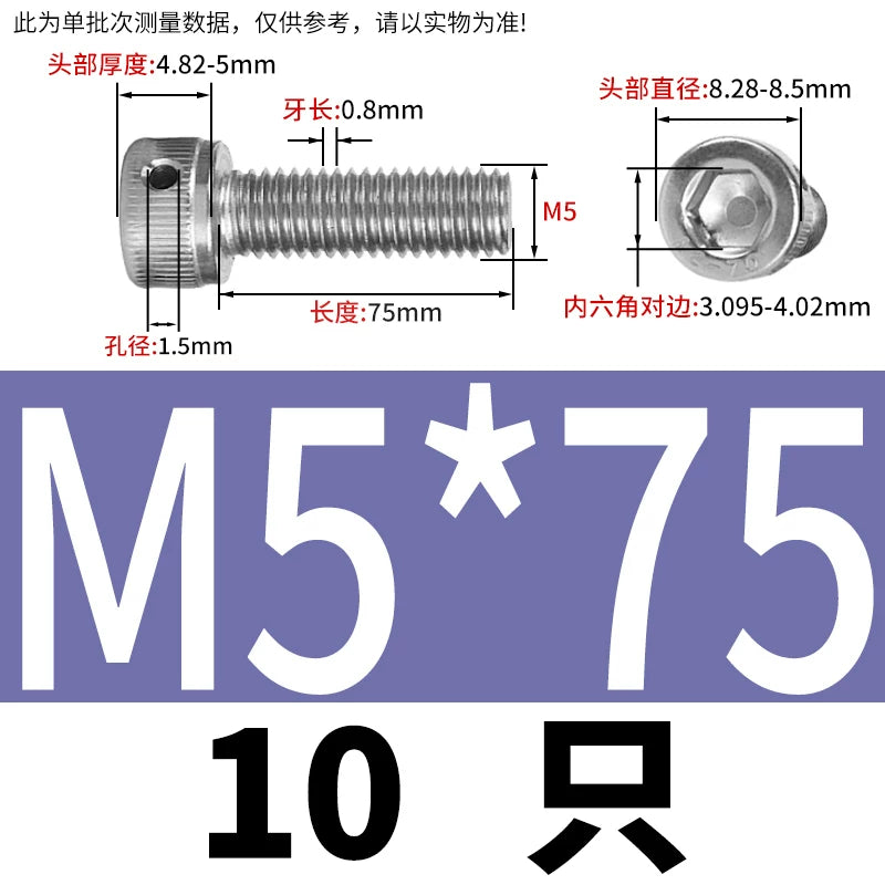 DIN912 Stainless Steel Lead Seal Screw Hex Head Side Hole Anti-Dislodge Fastener