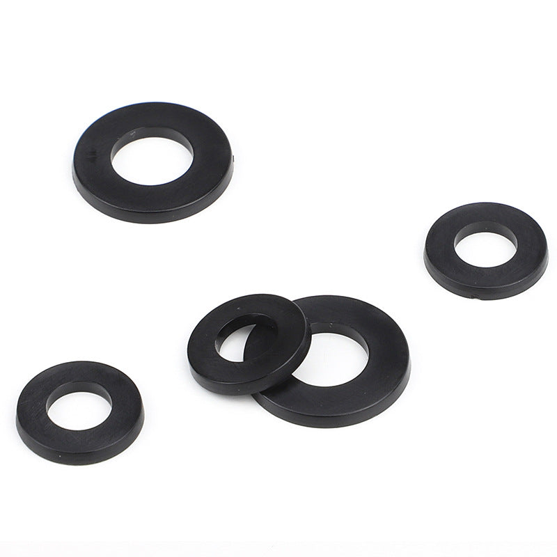 M2-M8 Black Plastic Nylon Insulating Flat Gaskets Round Rubber Gaskets for Screws