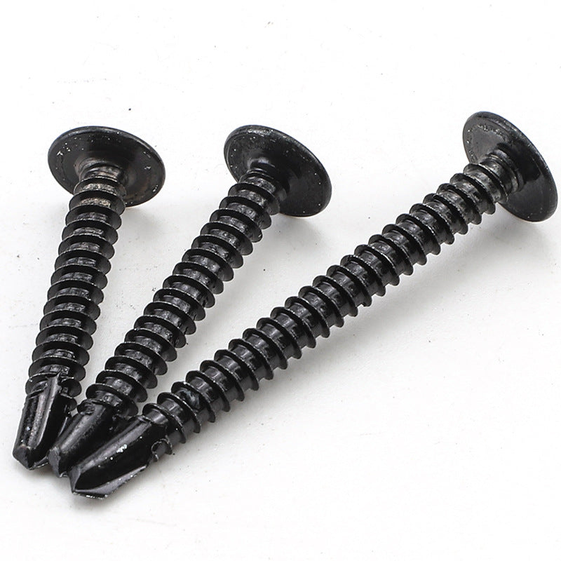 M3.9/M4.2 410 stainless steel round head with padded black drill tail self-tapping screw large flat head dovetail self-drilling screw for Metal Sheet & Construction