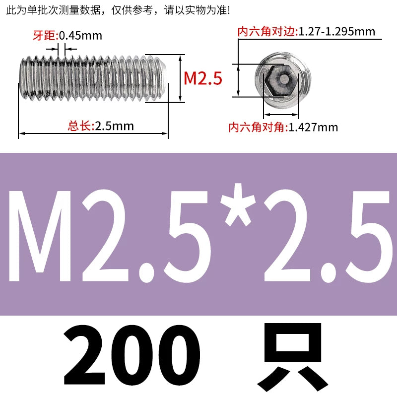 DIN913/GB77 M1.6-M20 Headless Set Screw 304 Stainless Steel Hex Socket Flat End Grub Screw