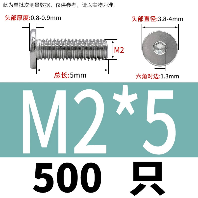 10.9 / 304 Stainless Steel Black Hex Screw CM Ultra-Thin Large Flat Head Low Profile C-Head Flat Shank M1.6-M12