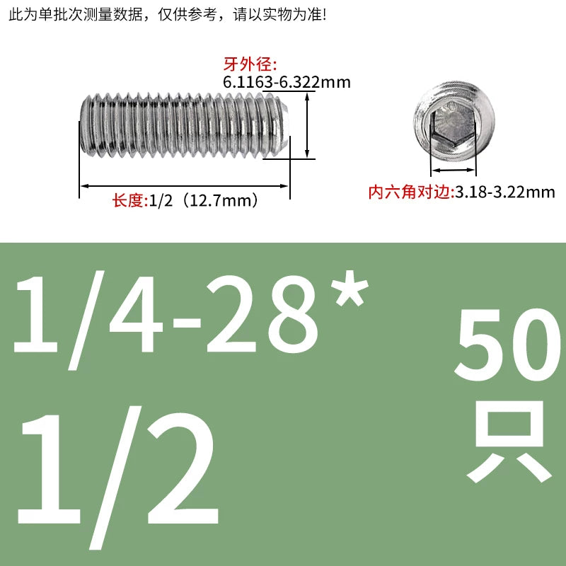 10#-32 1/4-28 3/8-24 UNF Set Screw 304 SS US Hex Fine Thread Imperial Fastener
