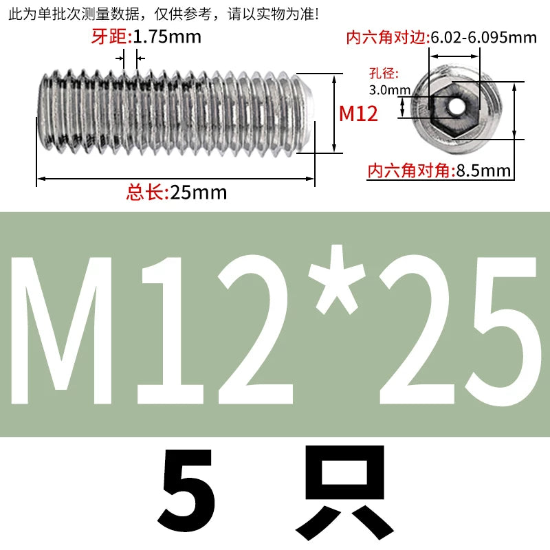 DIN913 Hex Socket Set Screw 304/316 Hollow Perforated Vacuum Exhaust Screw