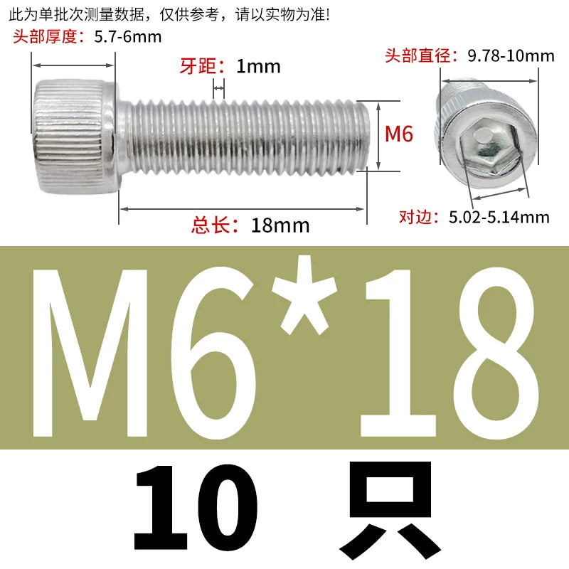 DIN912 M1.6-24  316 Stainless Steel Socket Head Screw Cylindrical Cup Head Knurled Extended Extra Long Machine Screw