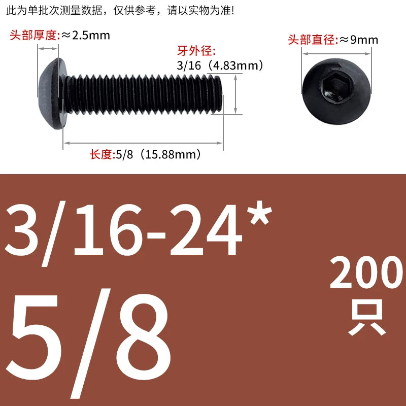 10.9 Grade UNC/UNF/BSW Screw Round Mushroom Cup Head Hex Machine Screw