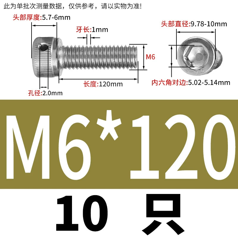 DIN912 Stainless Steel Lead Seal Screw Hex Head Side Hole Anti-Dislodge Fastener
