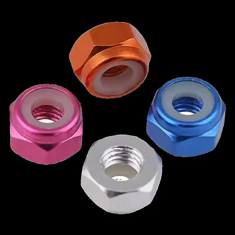 M2-M8 Aluminum Alloy Anodized Colored DIN982 Nylon Insert Lock Nuts - Self-Locking Anti-Loosening Stop Nuts for Industrial Fasteners