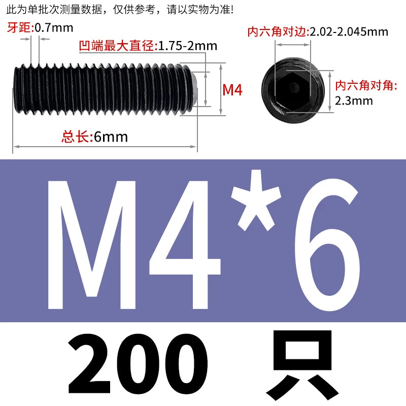 DIN916/GB80 M1.6-M24 Concave End Screw | 12.9 Grade Hex Socket Headless Industrial Set Screw