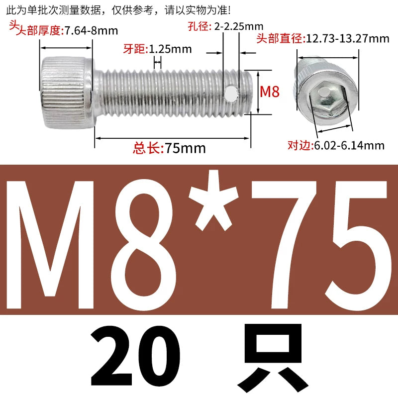 DIN912 304 SS Anti-Backout Screw M3-M10 Hex Socket Perforated Lead Seal Threaded Bolt