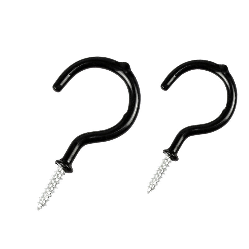 Self-Tapping Sheep Eye Ring Screws Black Question Mark Cup Light Hook Open/Closed Hardware