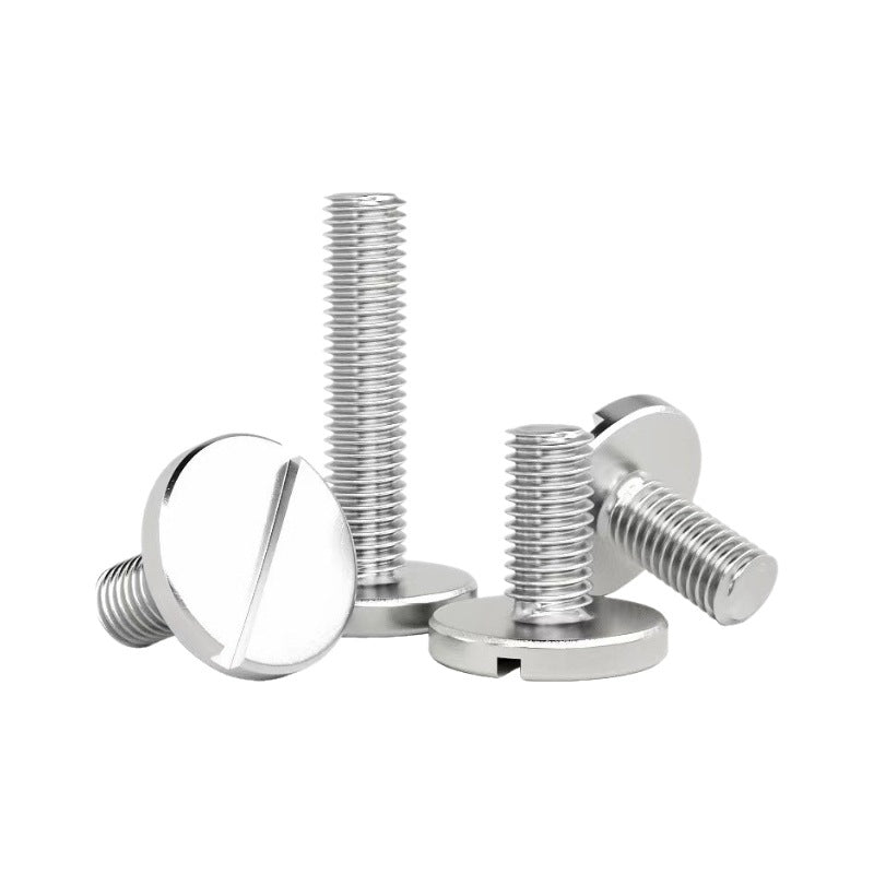 M4 M5 M6 304 Stainless Steel Large Flat Head Slotted Screws Decorative Advertising Nails, Round Head Hand Screws for Decorative Projects, Advertising Displays & Hardware Installation
