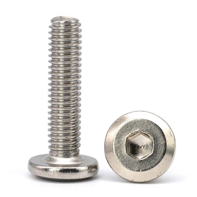 M5/M8/M10 304 stainless steel chamfered hexagonal screws furniture bolts large flat head round head bevel screws for Furniture Assembly