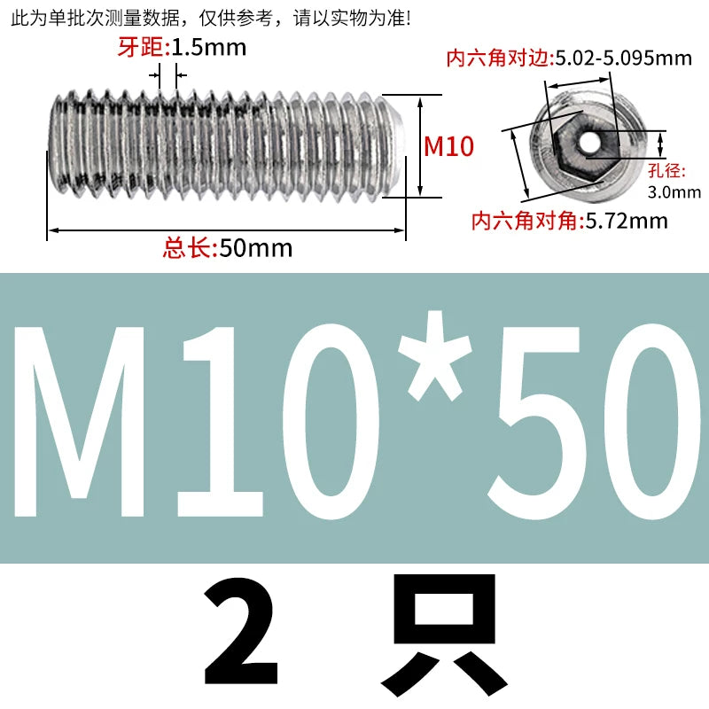 DIN913 Hex Socket Set Screw 304/316 Hollow Perforated Vacuum Exhaust Screw