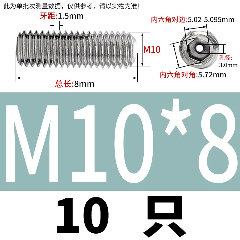 DIN913 Hex Socket Set Screw 304/316 Hollow Perforated Vacuum Exhaust Screw