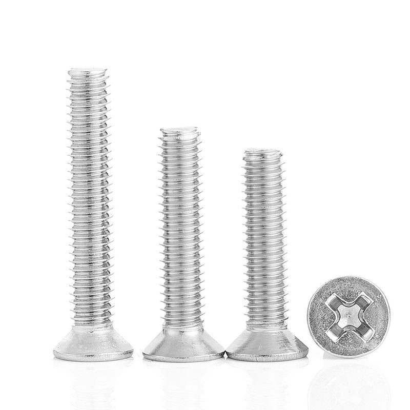 KM Cross Groove Countersunk Head Nickel Plated Hard Screws 6.8 Grade Carbon Steel Cross Flat Head Screws M1 | M2 | M3 | M4