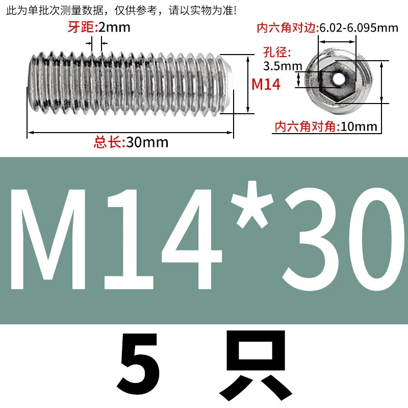 DIN913 Hex Socket Set Screw 304/316 Hollow Perforated Vacuum Exhaust Screw