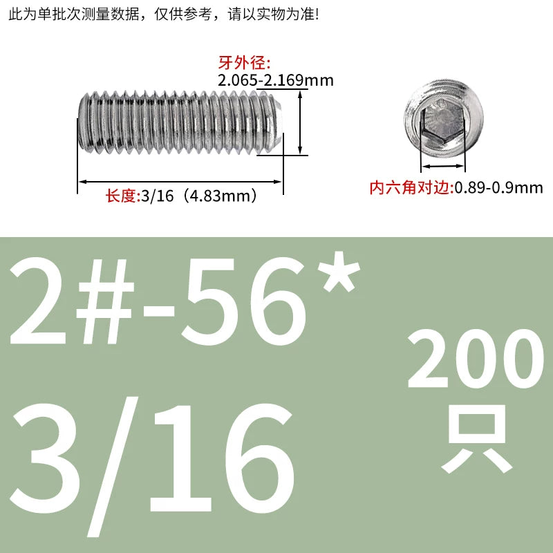 UNC/UNF Stainless Stee Set Screw Inch Headless Hex Socket Concave End Coarse/Fine Thread Screw